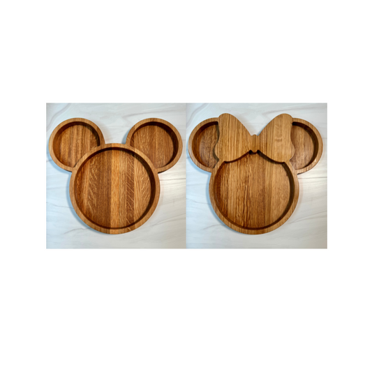 Mickey and Minnie Mouse Snack Plate