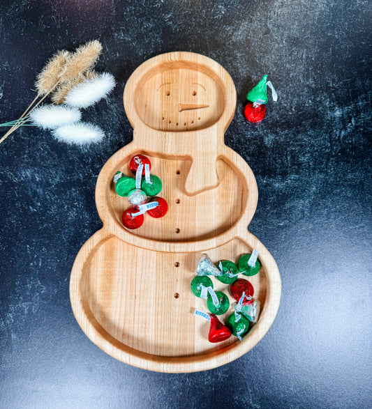 Snowman serving tray and decor piece